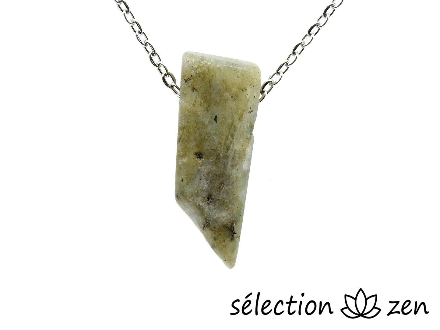 labradorite collier pierre sur chaîne argentée selection zen