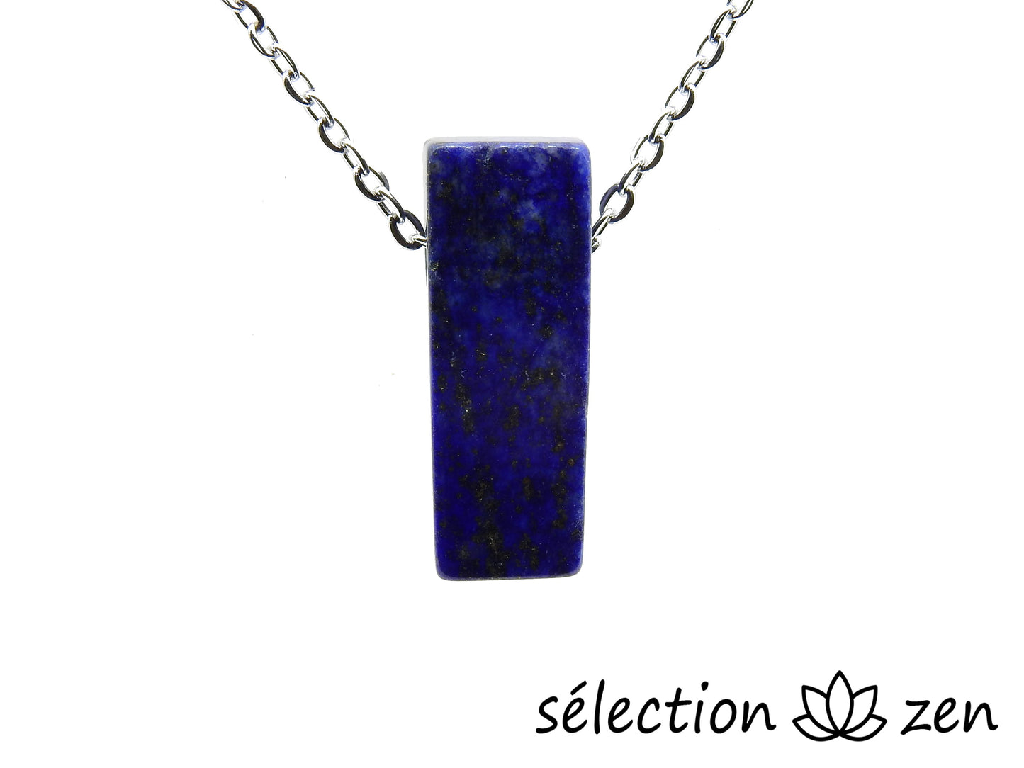 collier pierre sur chaîne argentée lapis lazuli selection-zen