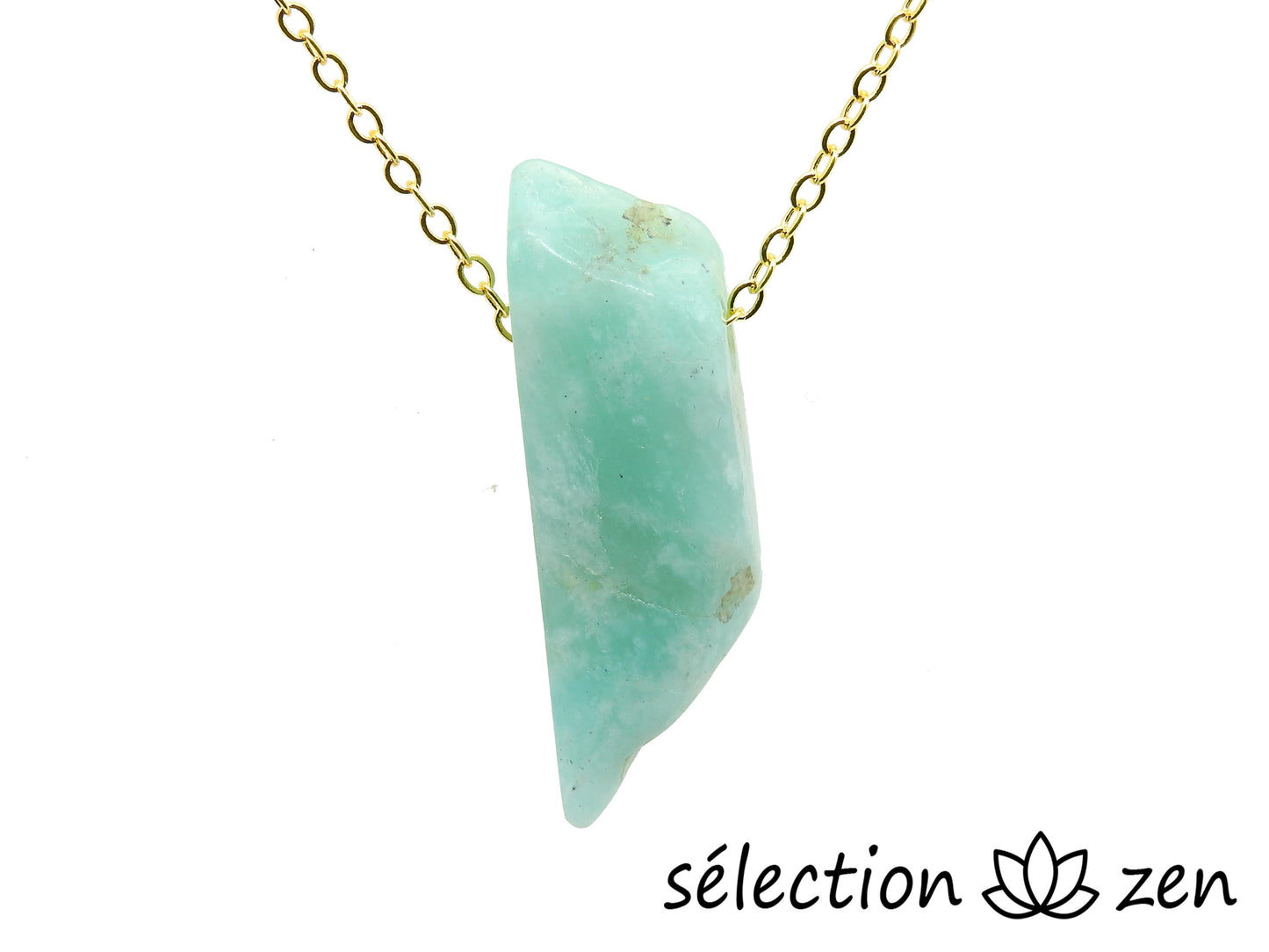 collier pierre sur chaine dorée amazonite selection-zen