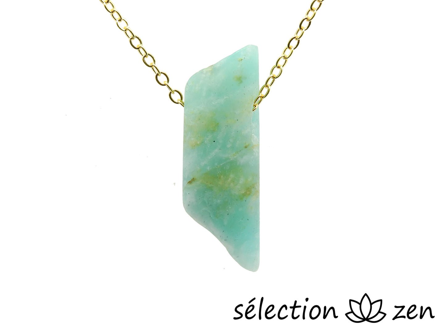 selection zen collier amazonite pierre sur chaîne