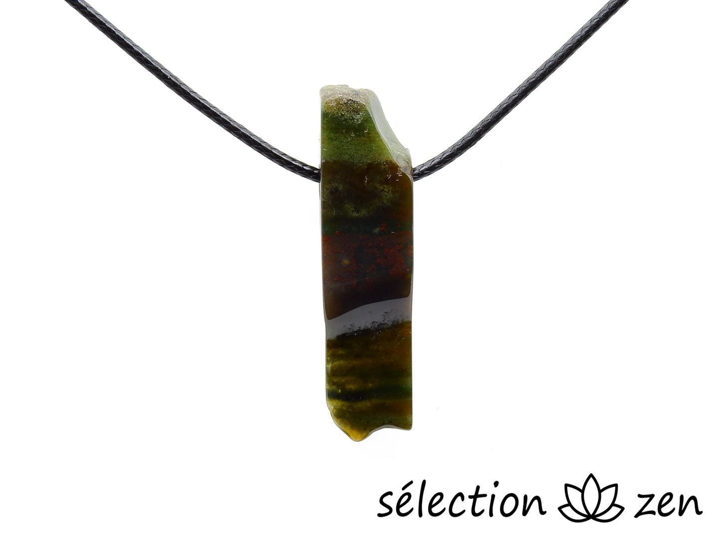 selection zen collier agate indienne pierre sur cordon