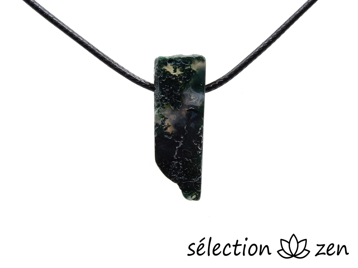 collier pierre sur cordon agate mousse selection-zen