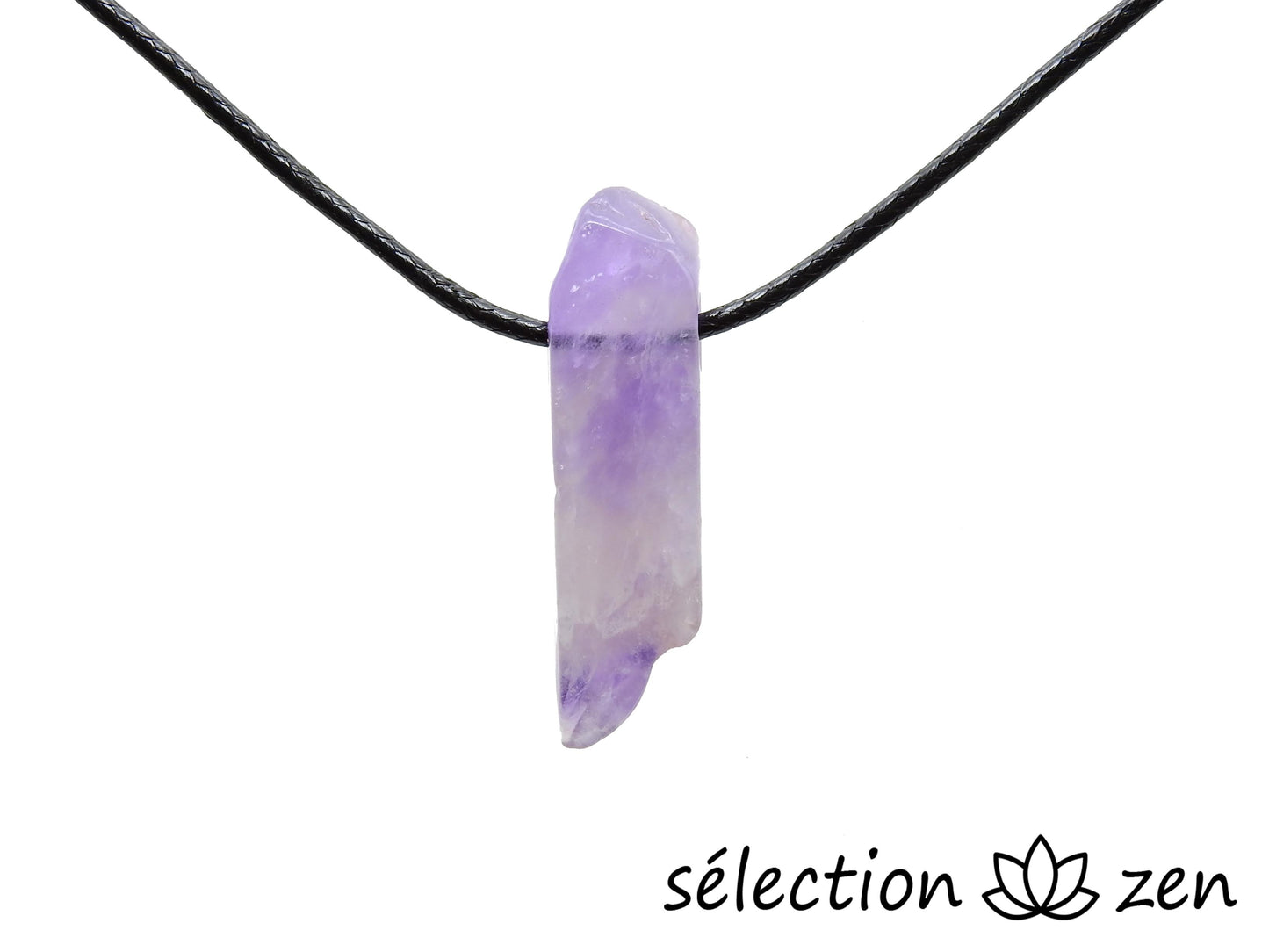 collier pierre sur cordon améthyste selection zen