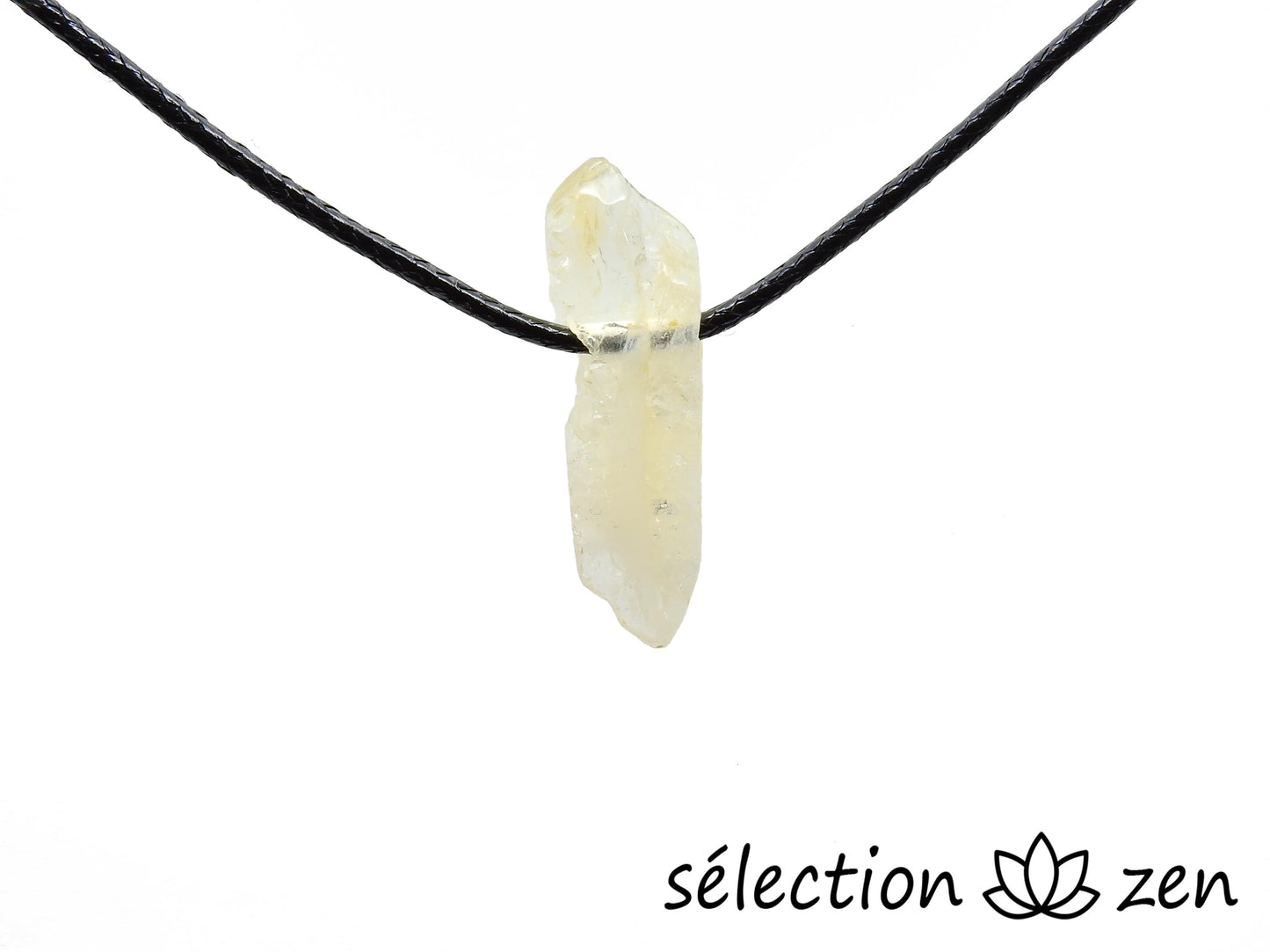 selection zen collier pierre sur cordon citrine