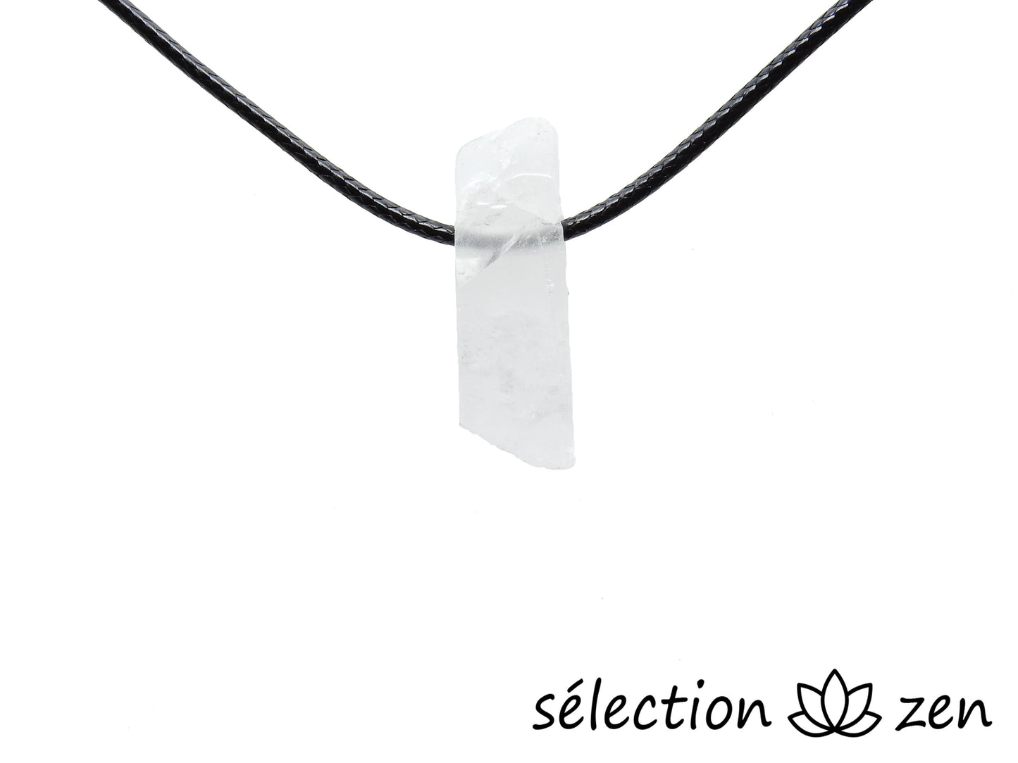 selection zen cristal de roche collier pierre sur cordon