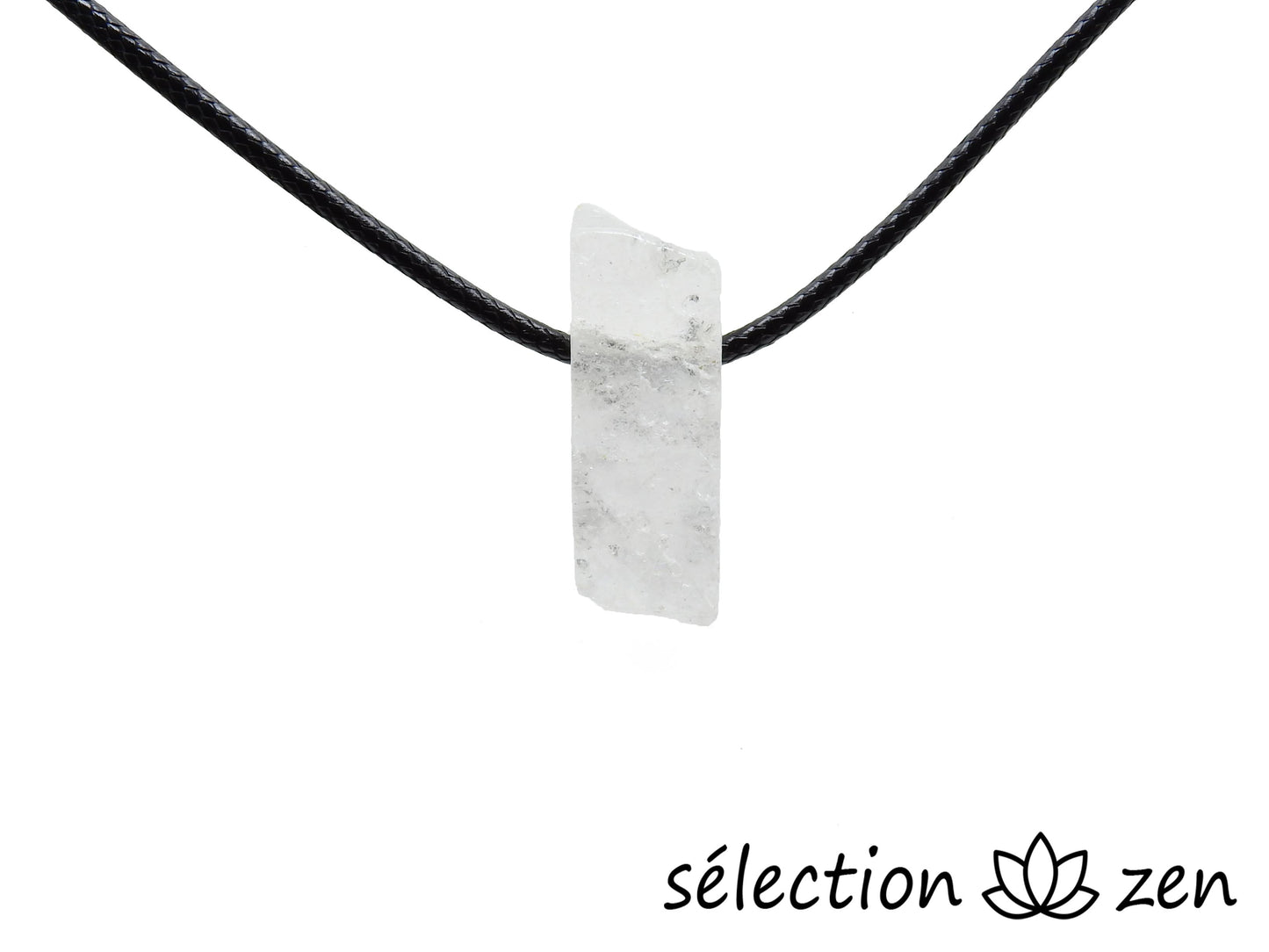selection zen collier pierre sur cordon cristal de roche