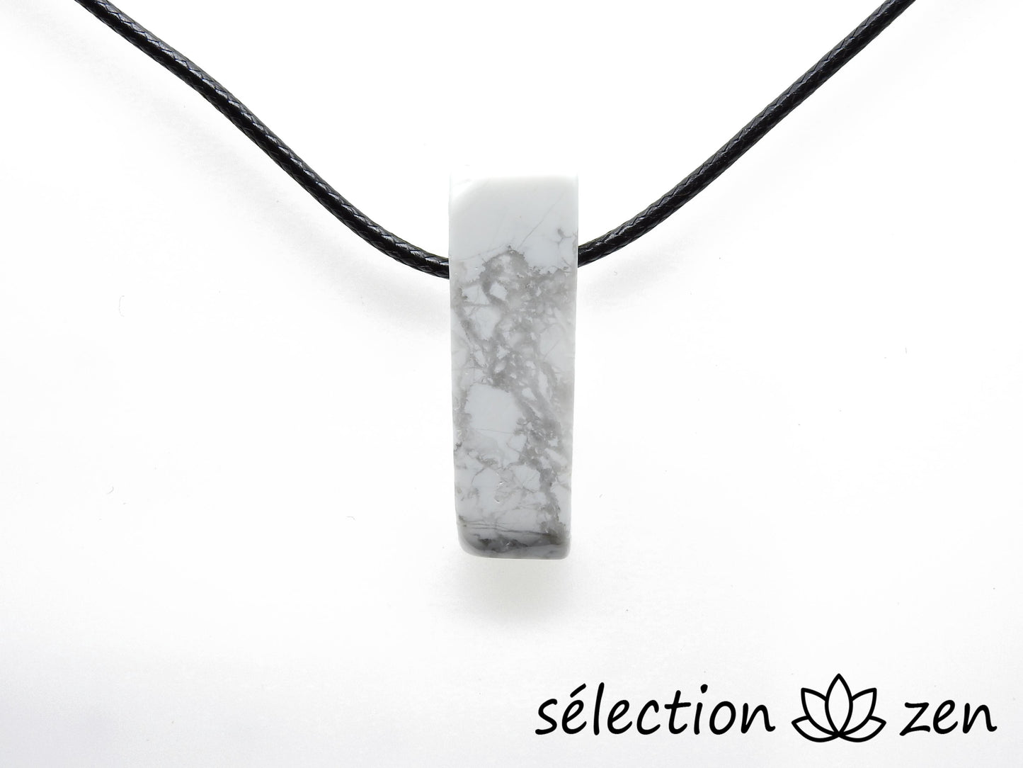 collier pierre sur cordon howlite blanche selection-zen