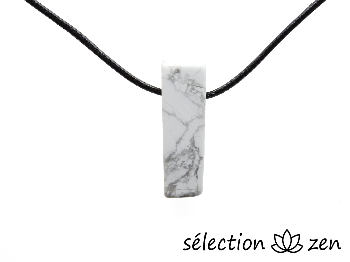 collier howlite blanche pierre sur cordon selection-zen