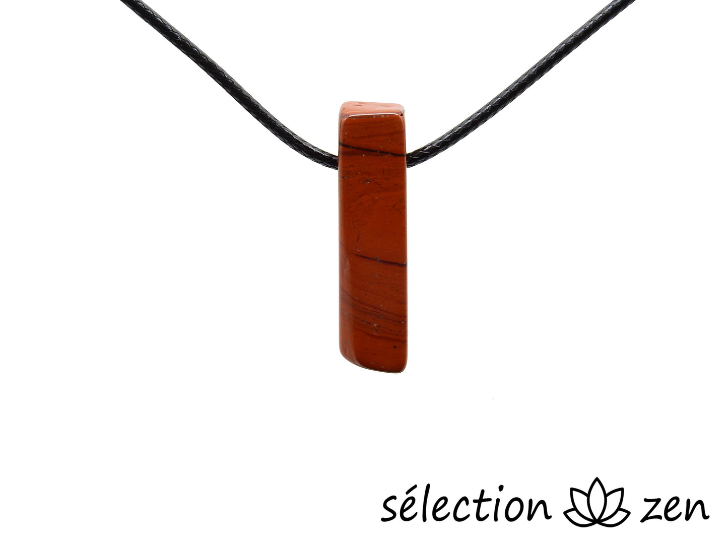 collier pierre sur cordon jaspe rouge selection-zen