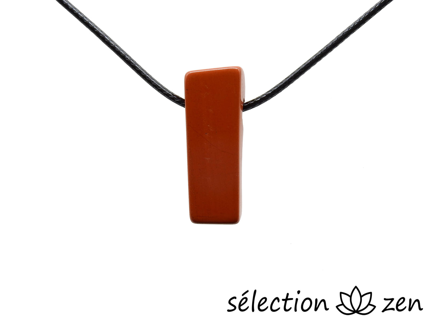 collier pierre sur cordon jaspe rouge selection-zen