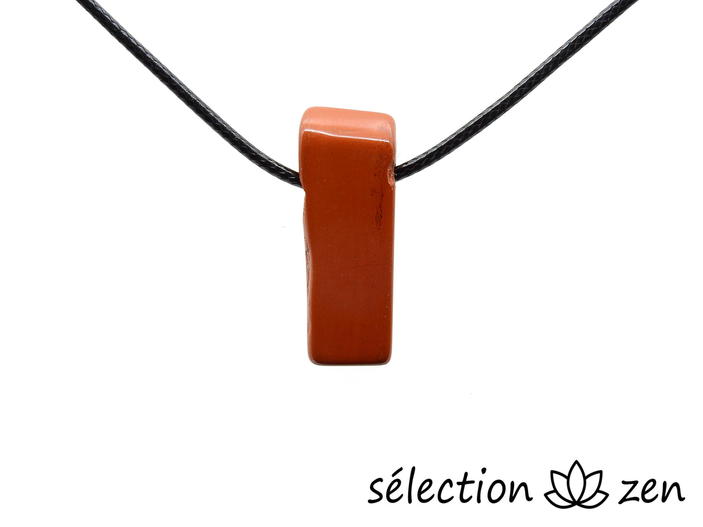 selection zen collier jaspe rouge pierre sur cordon