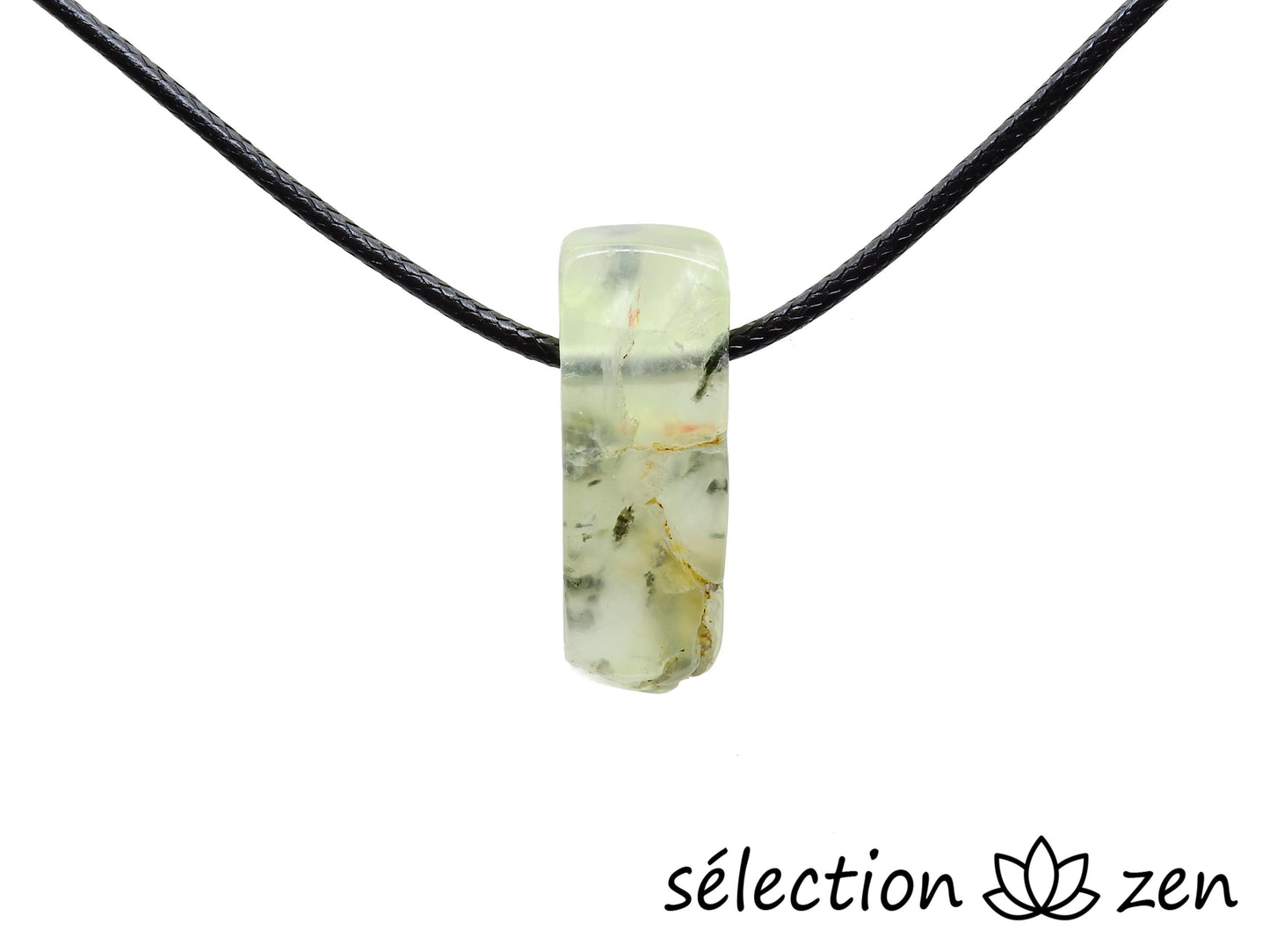 selection zen collier pierre sur cordon prehnite