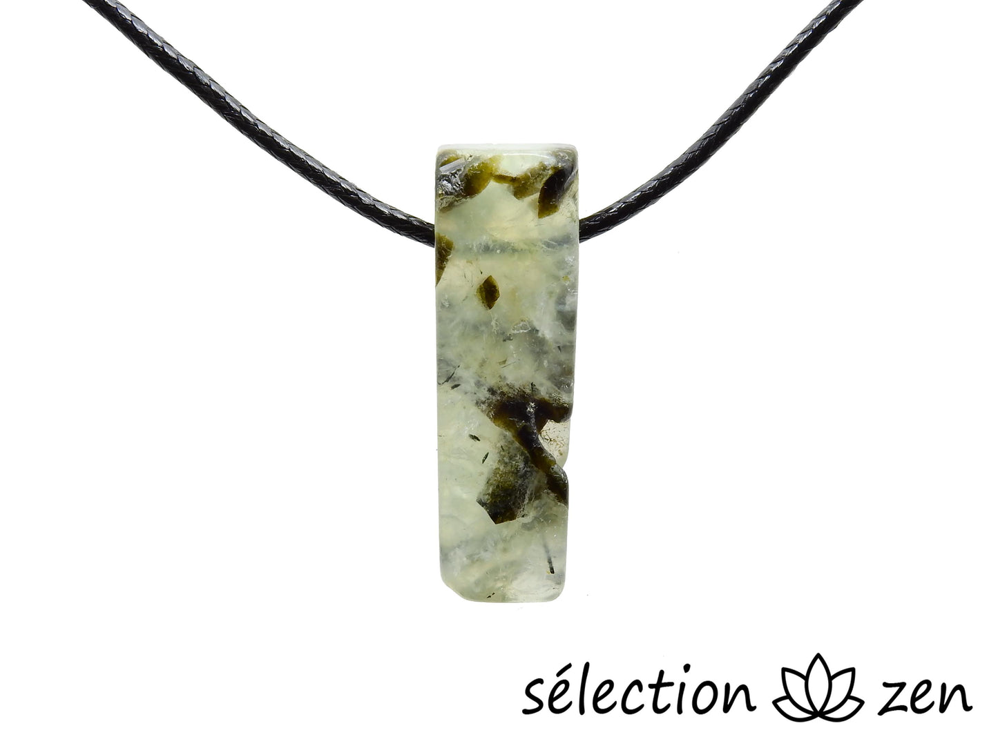 selection zen collier pierre sur cordon prehnite