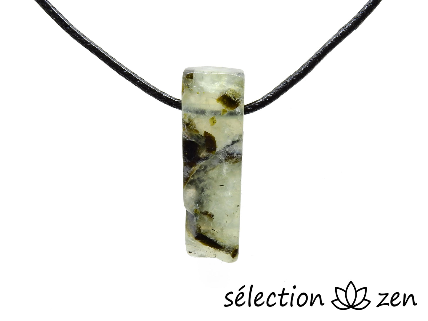 collier pierre sur cordon prehnite selection-zen