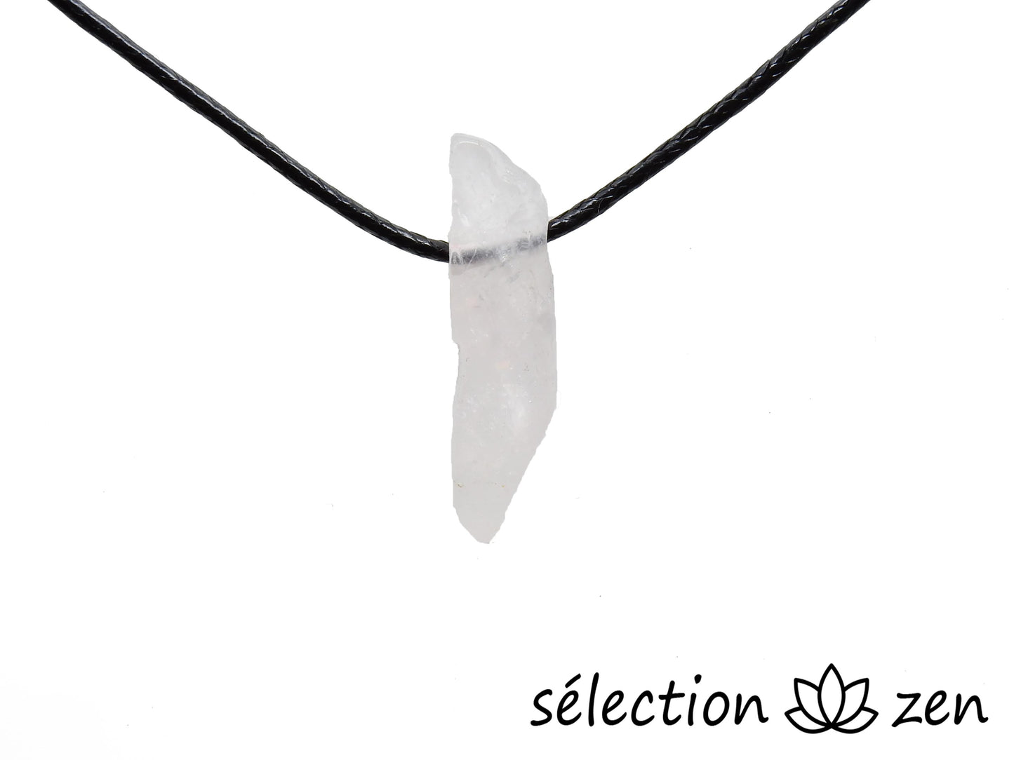 collier quartz rose pierre sur cordon selection-zen
