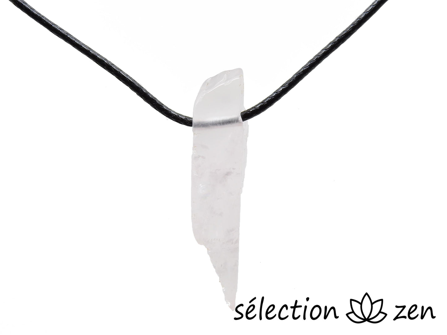 collier pierre sur cordon quartz rose selection-zen