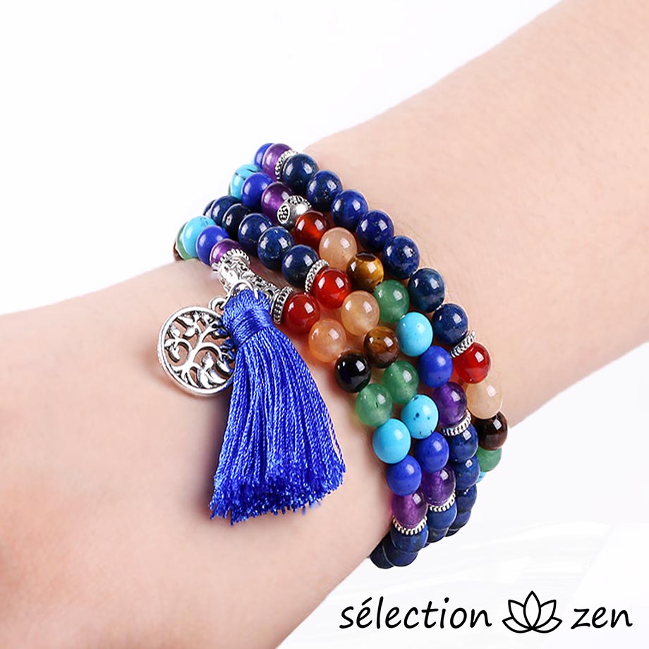 selection-zen mala 7 chakras lapis lazuli arbre de vie