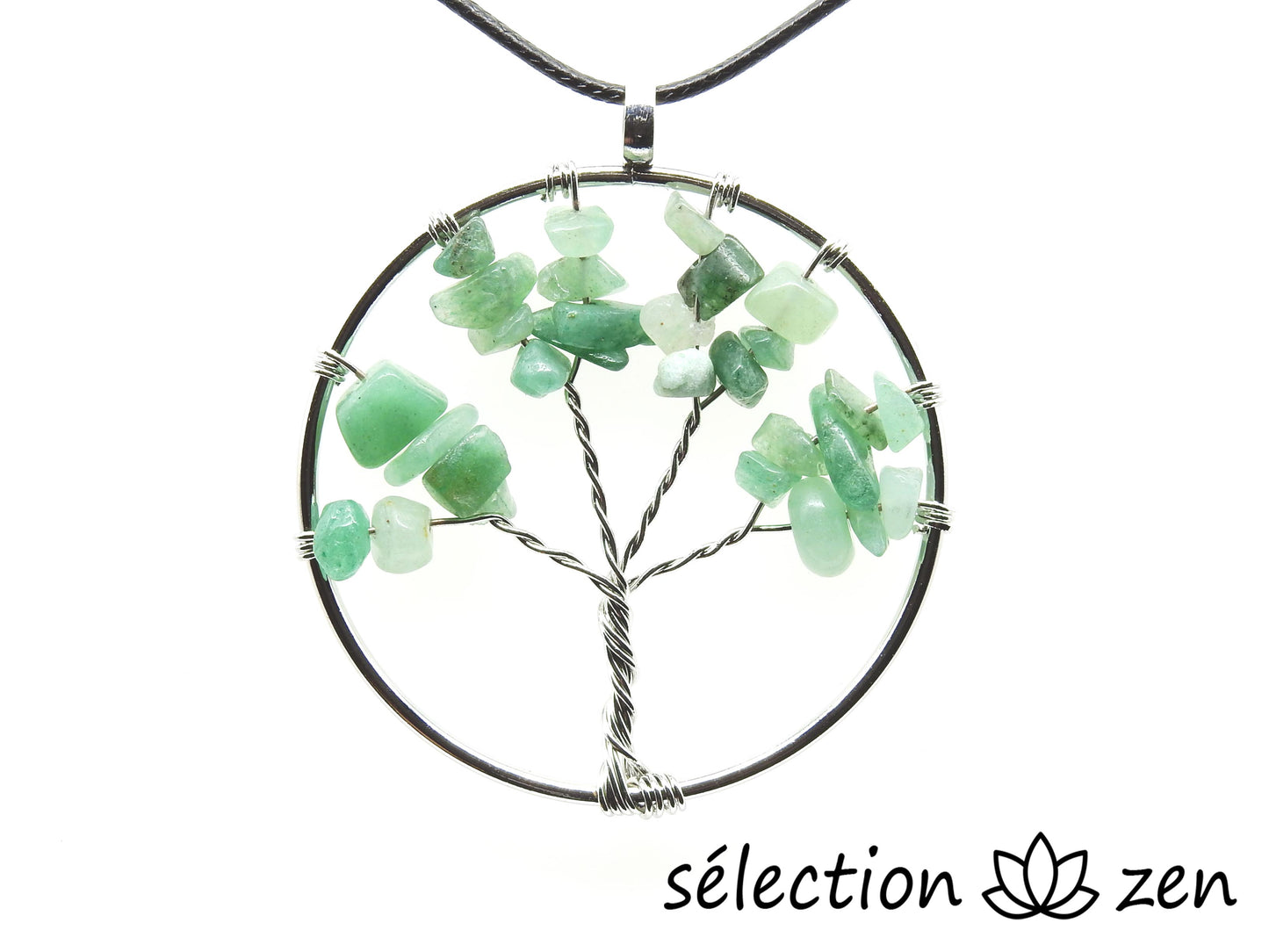 pendentif arbre de vie aventurine 5cm grand modèle selection-zen