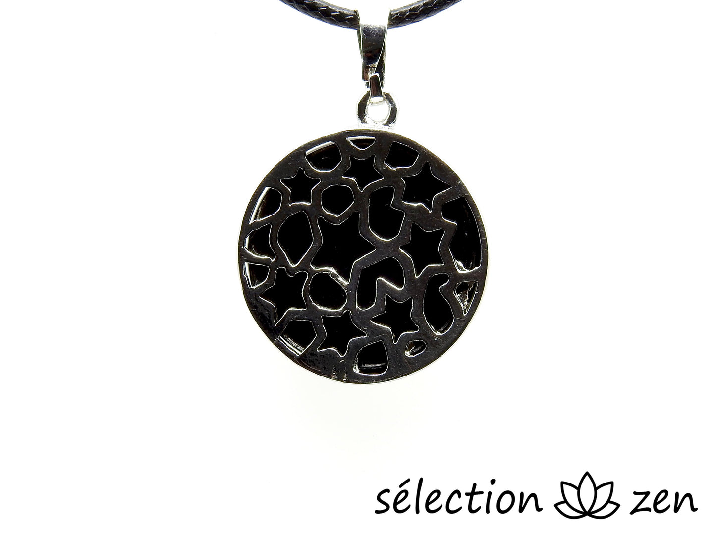 selection zen pendentif astral onyx noir brillant