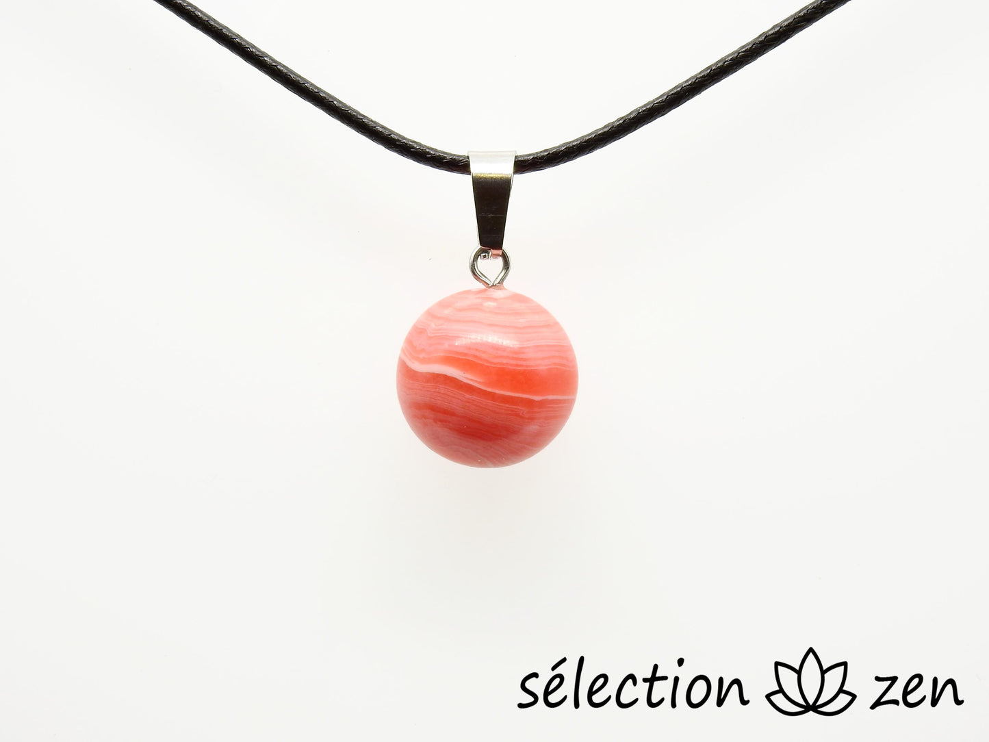 pendentif bille agate rose selection-zen