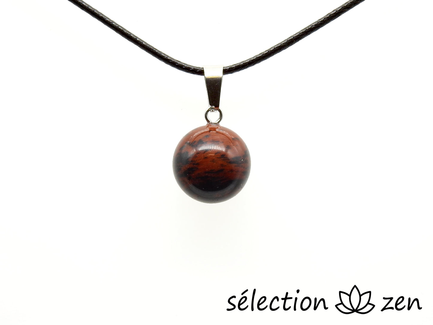 pendentif bille obsidienne mahogany selection-zen