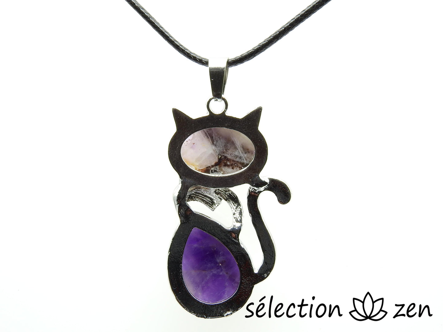 selection zen pendentif améthyste chat