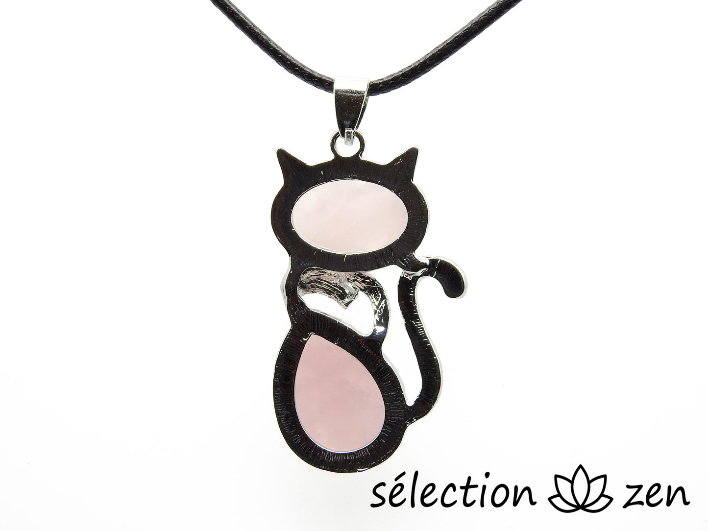pendentif chat quartz rose selection-zen