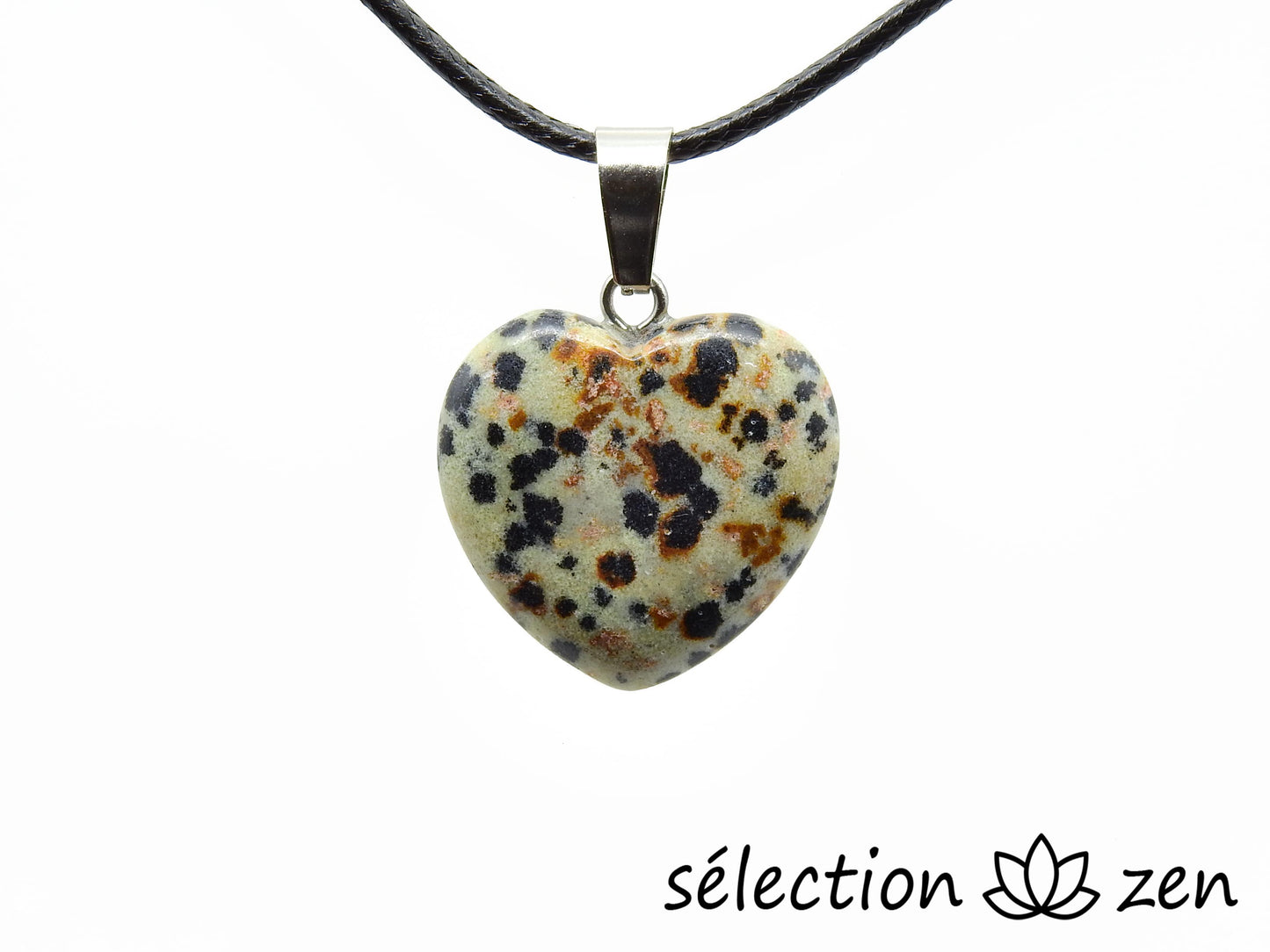 jaspe dalmatien pendentif coeur 2cm selection-zen