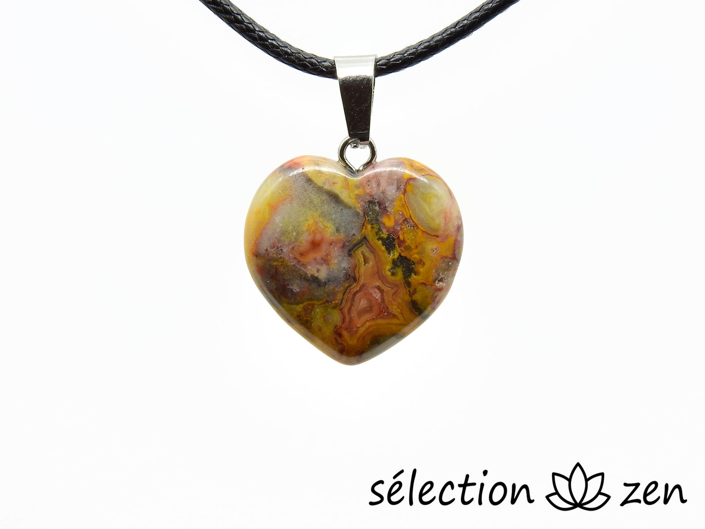 Pendentif cœur 2cm jaspe mokaite