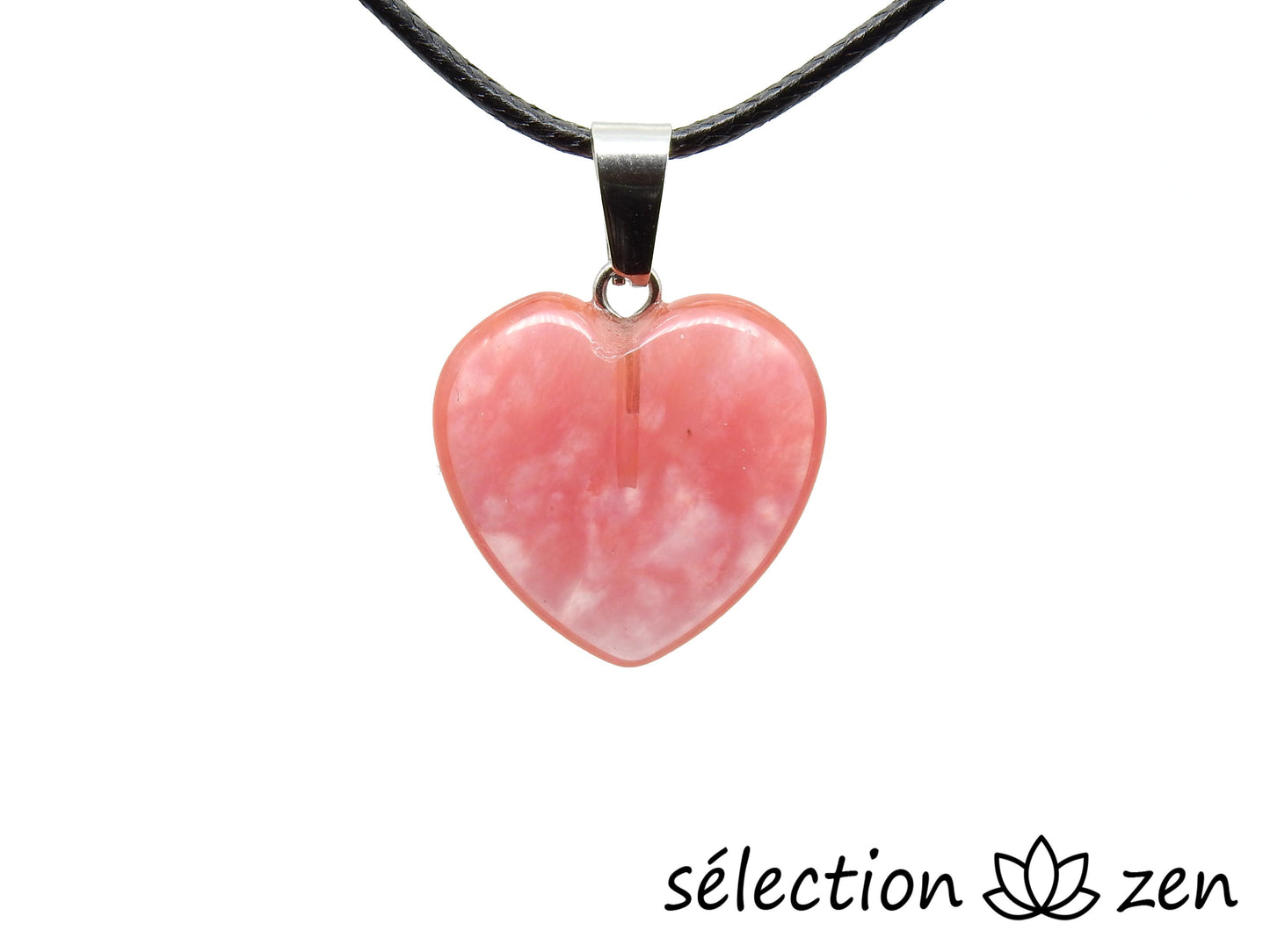 pendentif coeur 2cm quartz cerise selection-zen