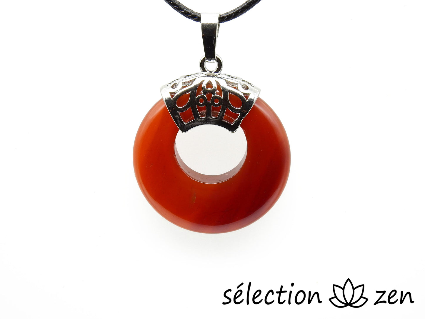 pendentif donut 2,8cm cornaline selection-zen