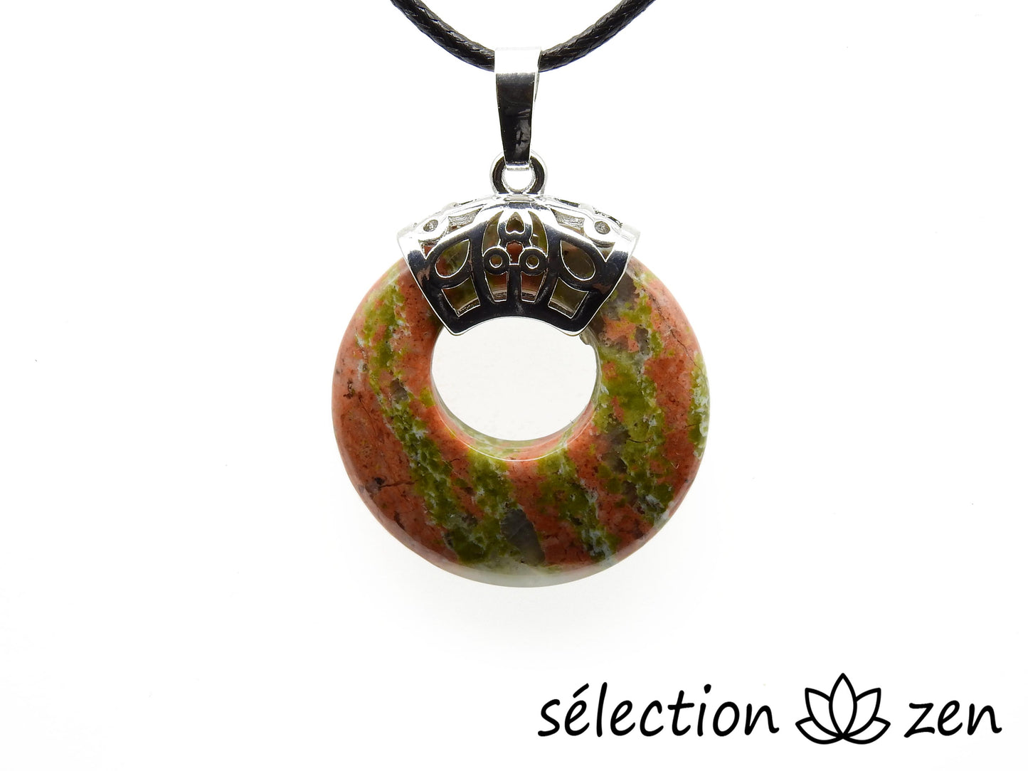 pendentif donut 2,8cm unakite selection-zen