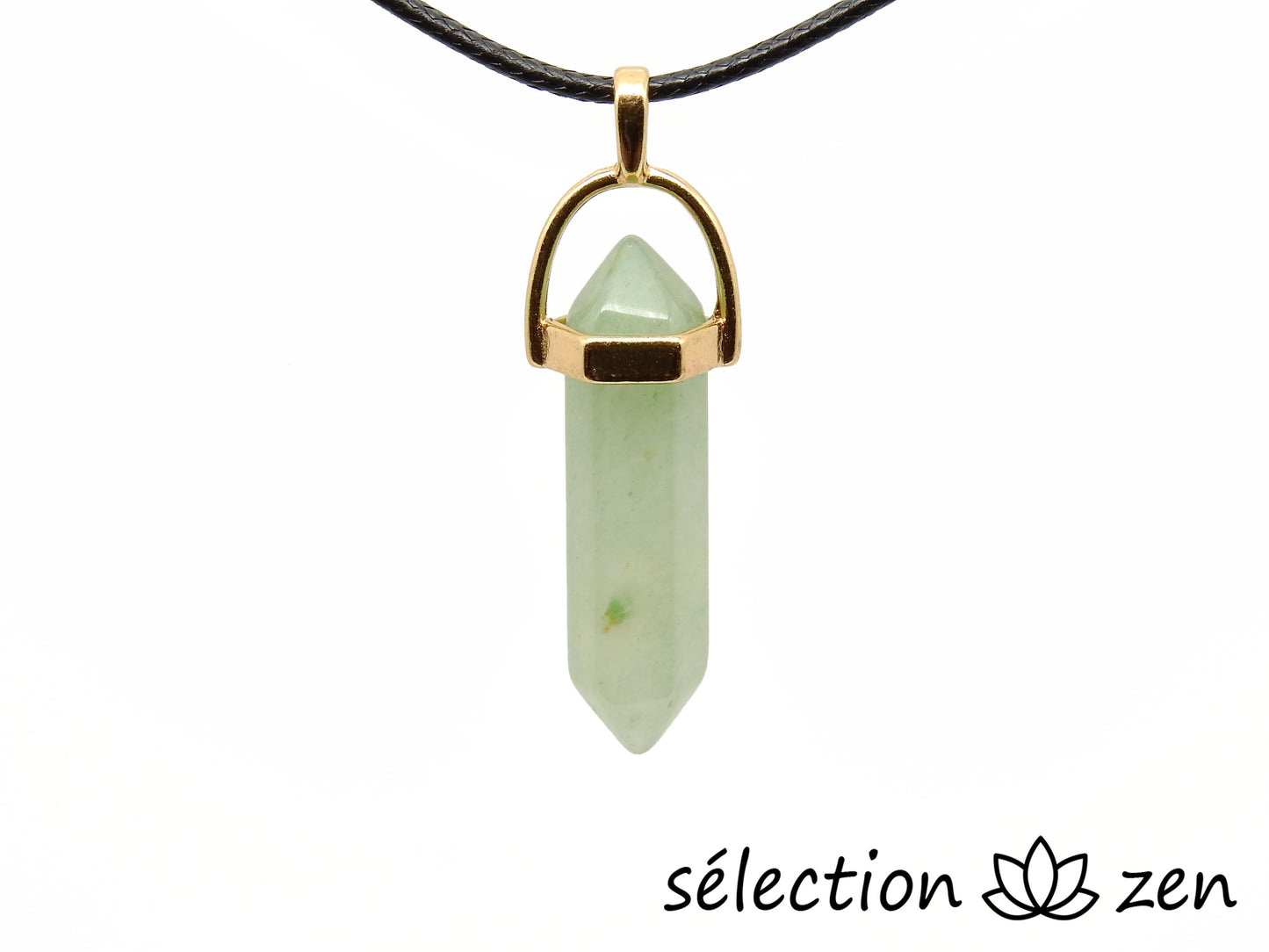pendentif doré double pointe aventurine selection-zen