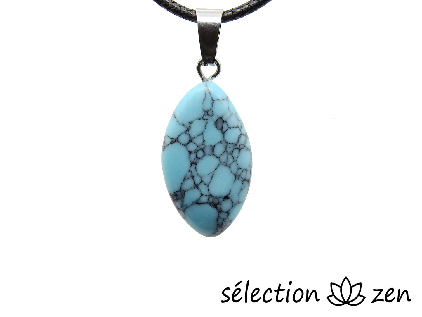 pendentif ellipse howlite turquoise selection zen