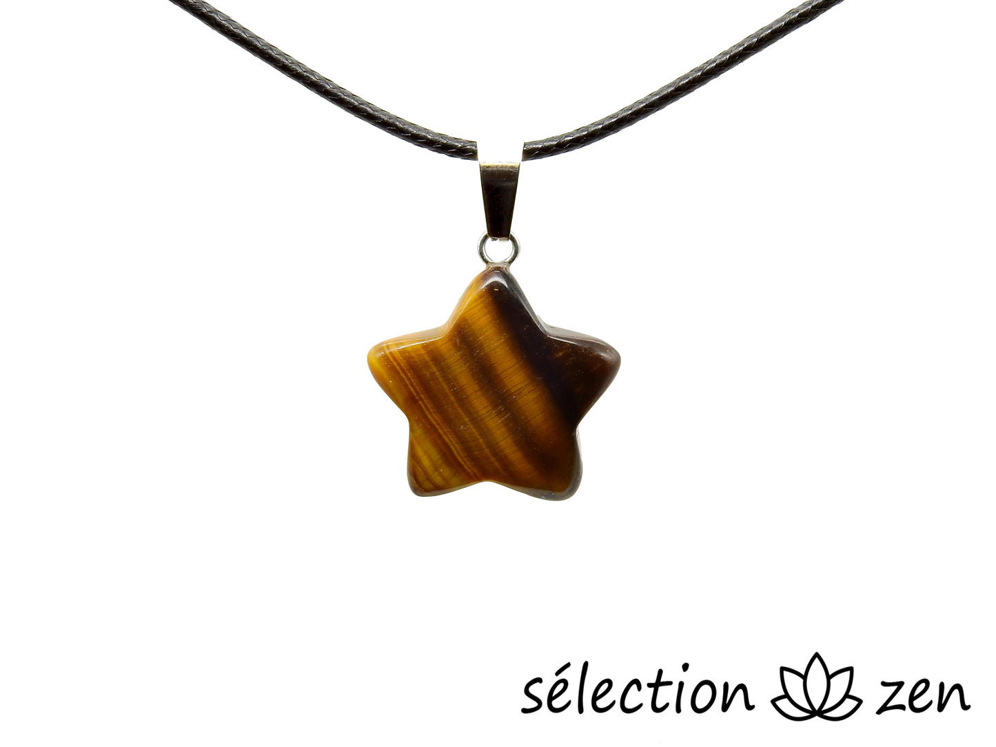 pendentif étoile oeil de tigre jaune selection-zen