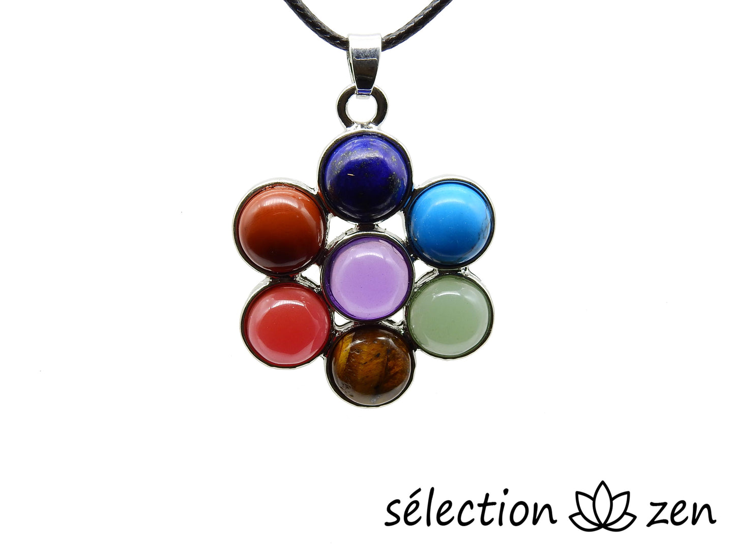 pendentif fleur 7 chakras selection-zen