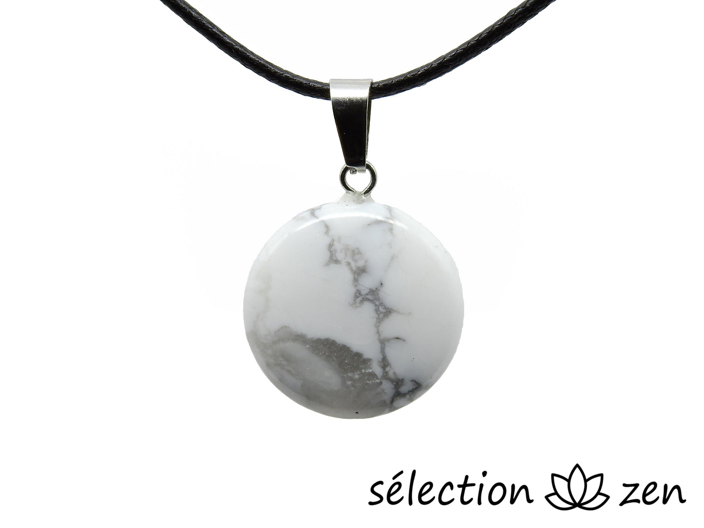 pendentif galet howlite blanche selection zen