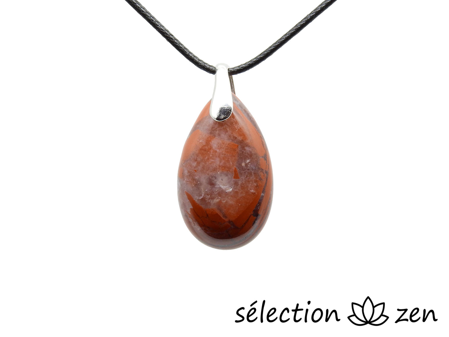 pendentif jaspe rouge goutte 3.5cm selection-zen