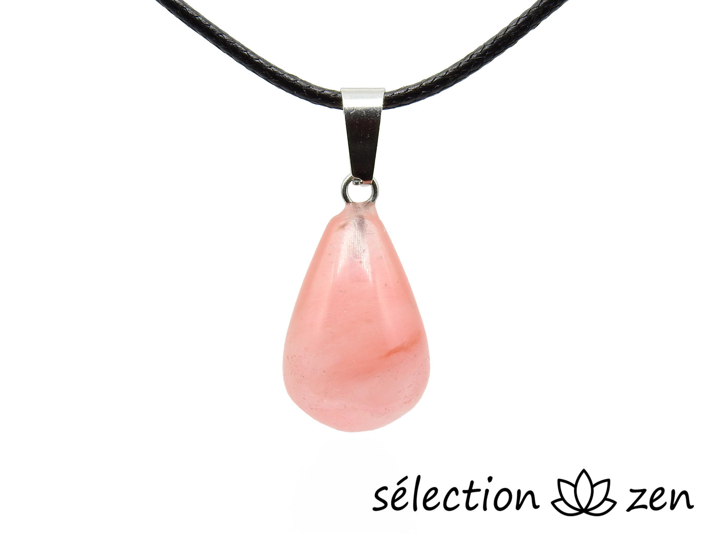 pendentif quartz cerise goutte d'eau selection-zen