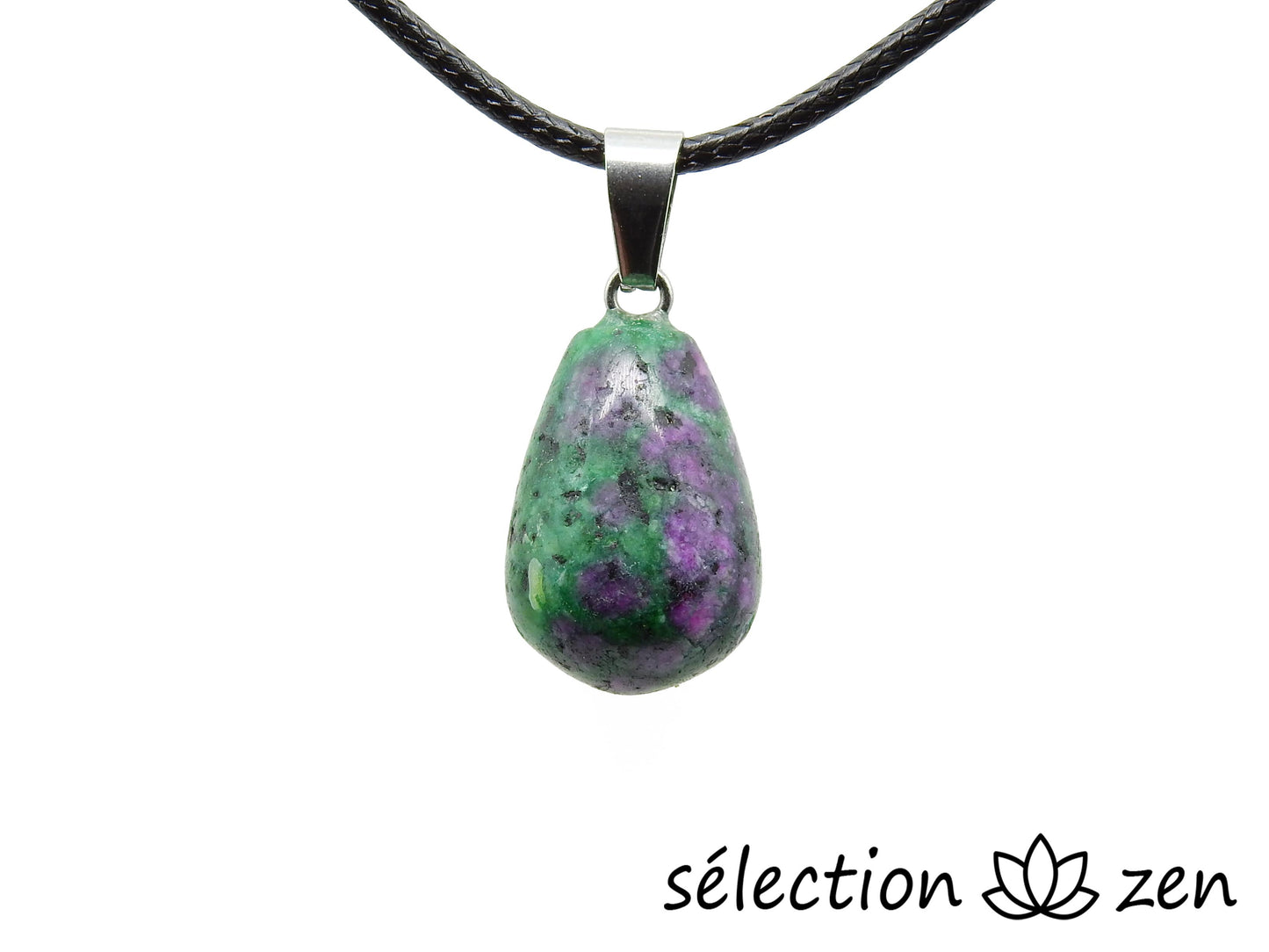 pendentif rubis zoisite goutte d'eau sselection-zen