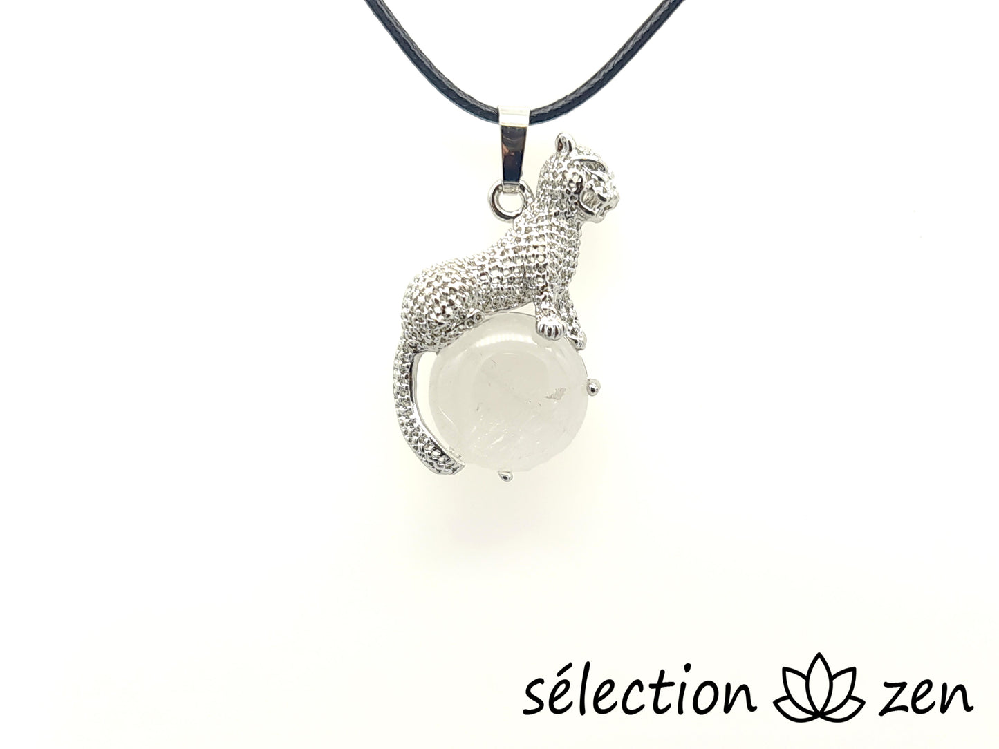 pendentif léopard cristal de roche selection-zen