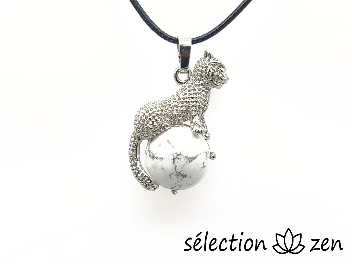 pendentif léopard howlite blanche selection-zen
