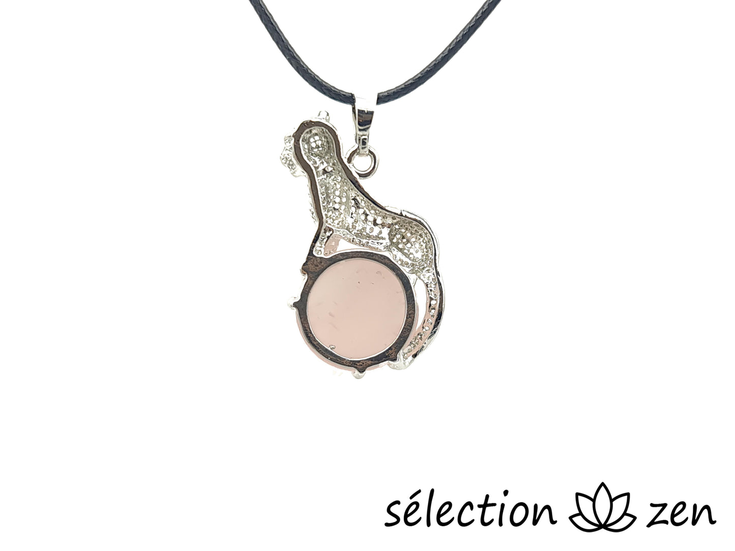 selection zen pendentif léopard quartz rose