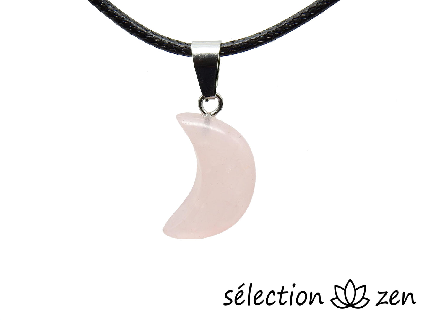 pendentif lune quartz rose selection-zen