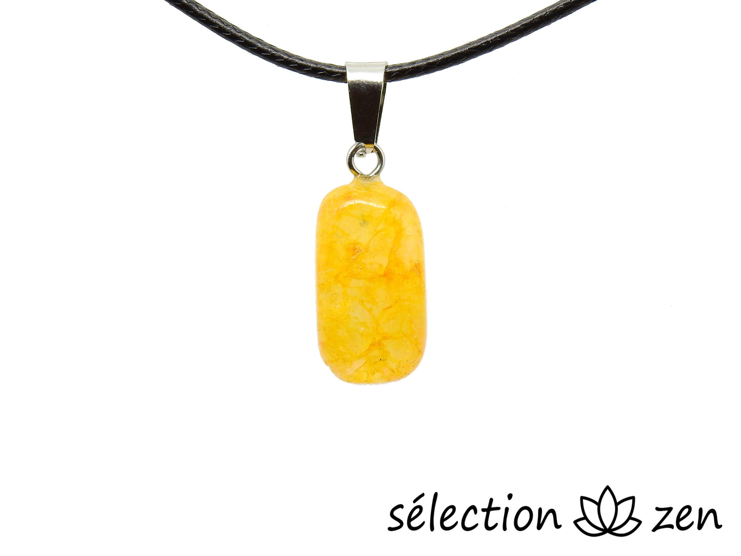selection-zen pendentif pierre roulée citrine
