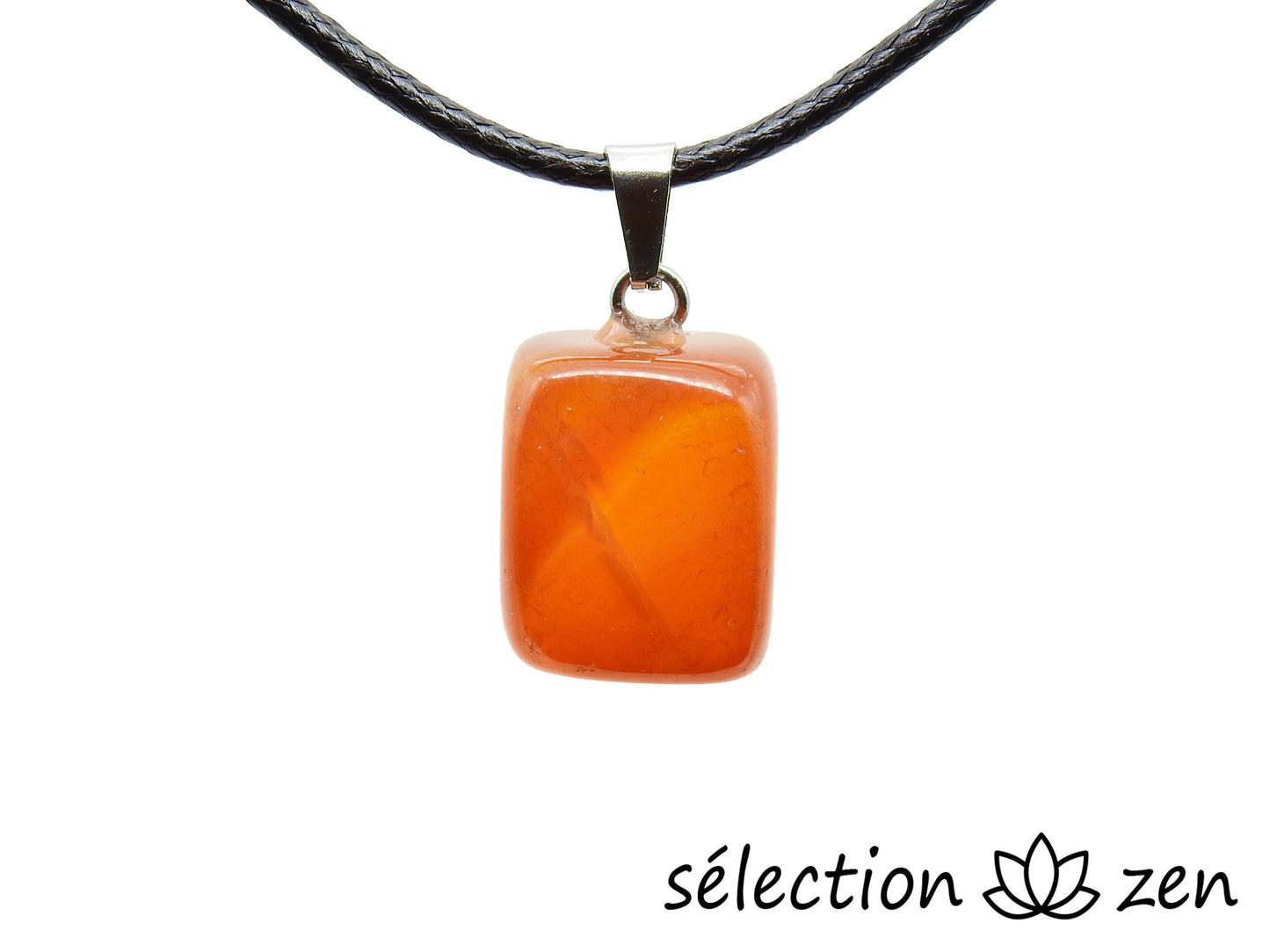 selection zen pendentif pierre roulée cornaline