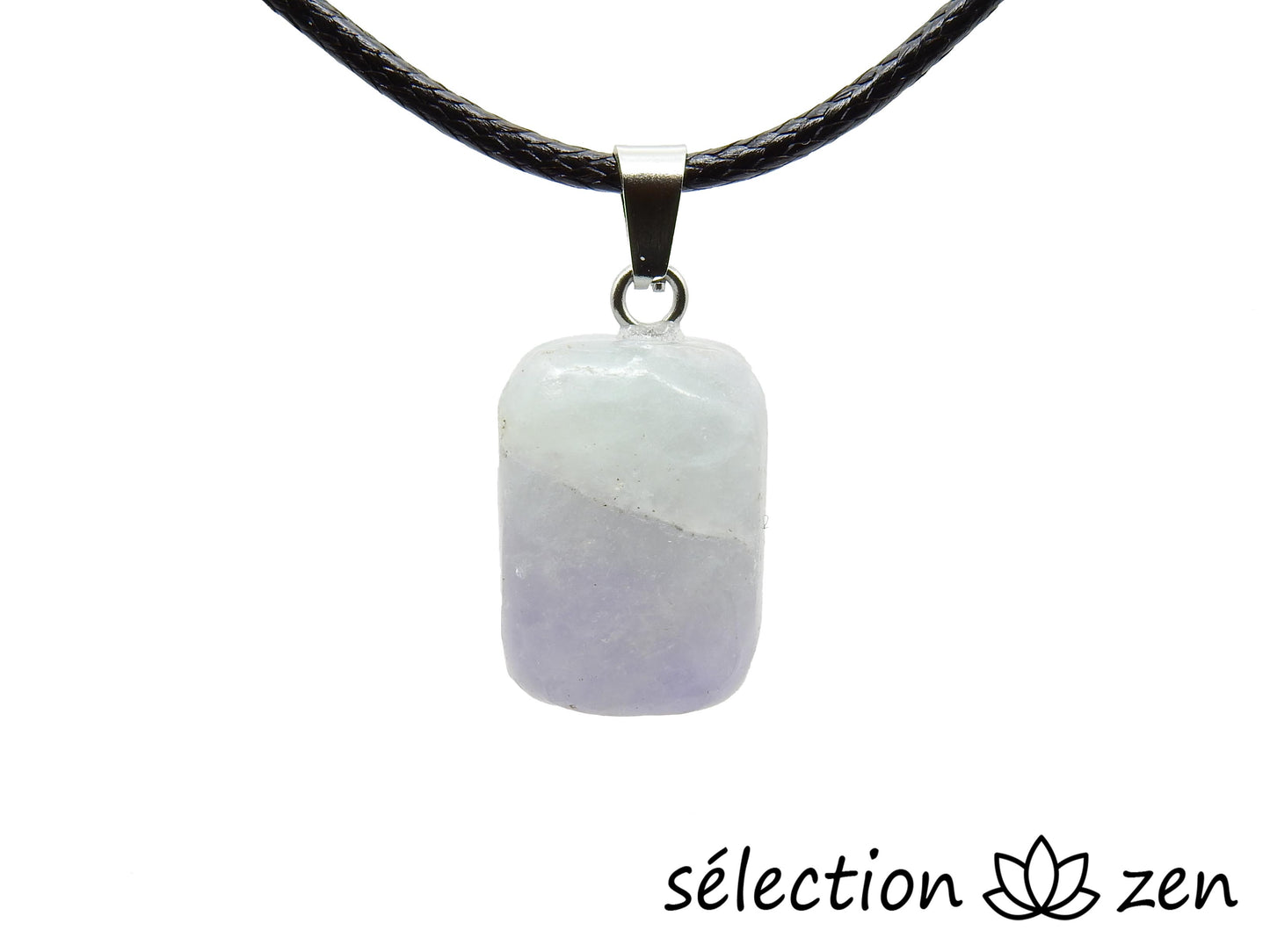 pendentif pierre roulée fluorite verte et violette selection zen
