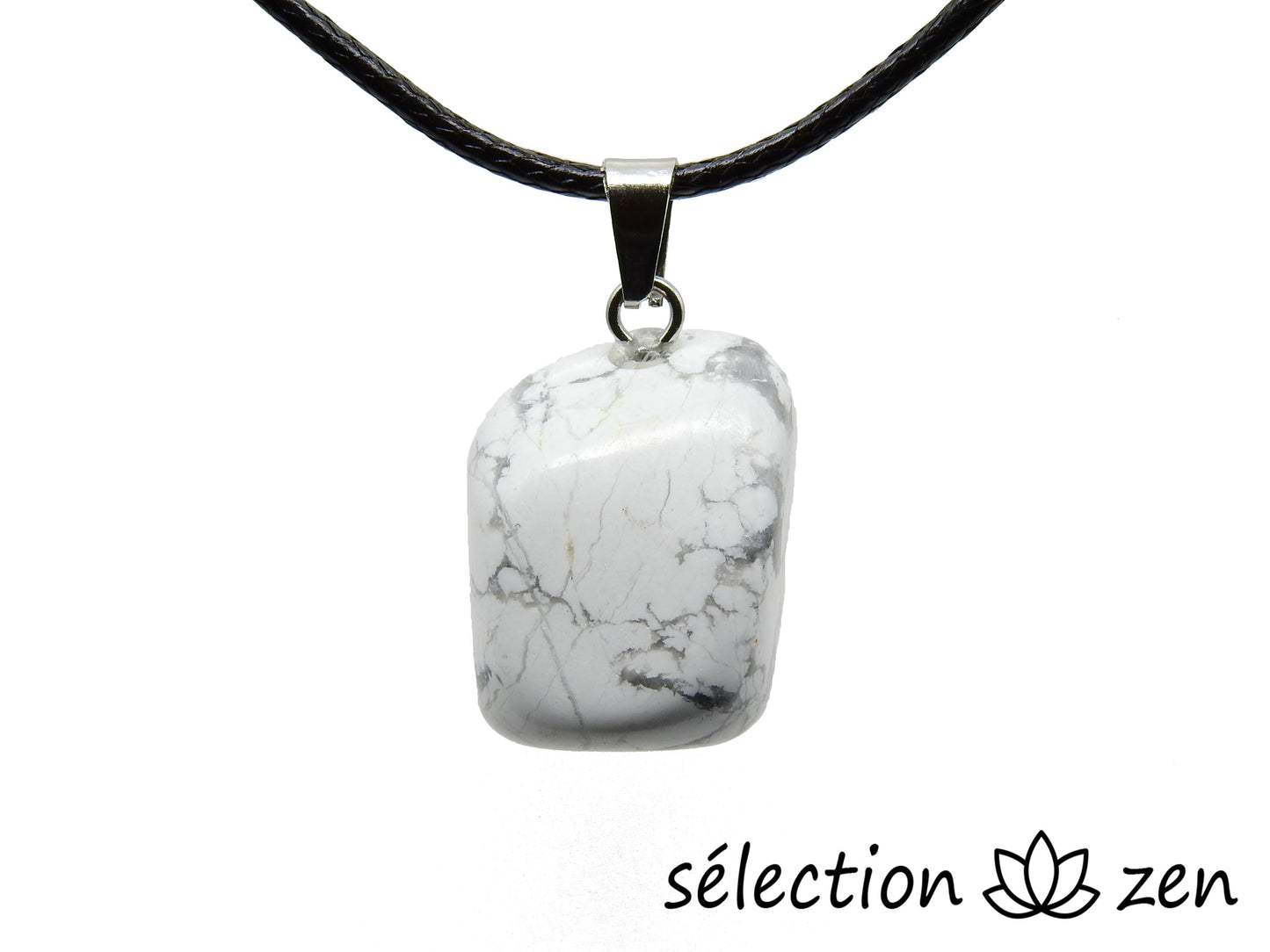 pendentif pierre roulée howlite blanche selection-zen