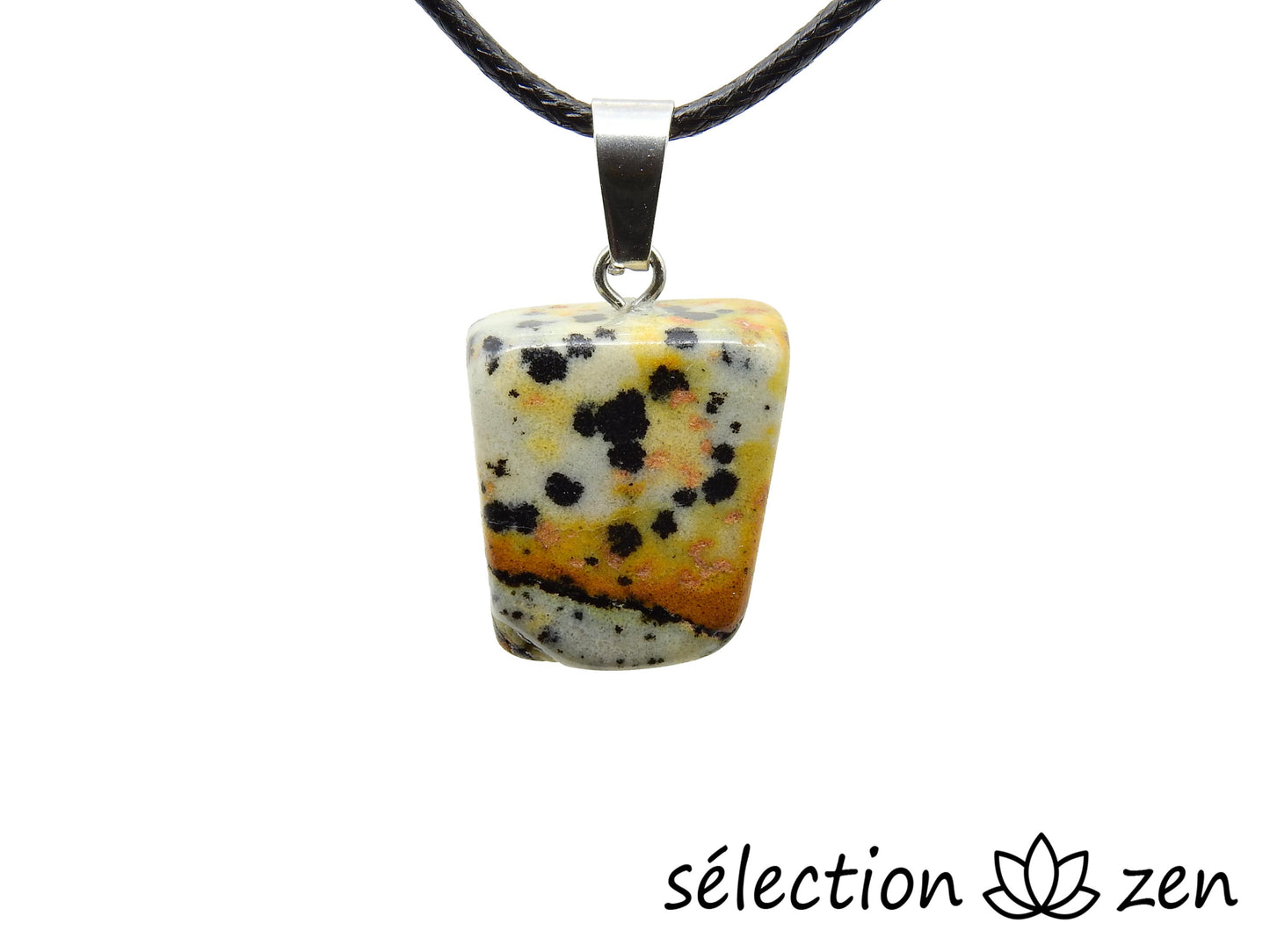 jaspe dalmatien pendentif pierre roulée selection zen