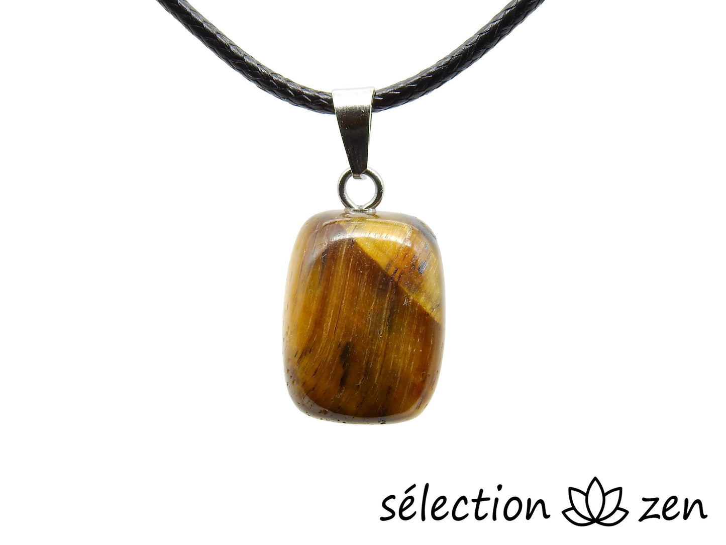 oeil de tigre jaune pendentif pierre roulée selection zen